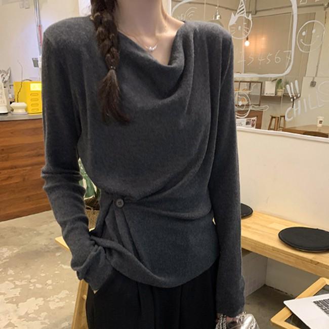 여성 랩 터틀넥 포인트 긴팔 니트 DHH-L26