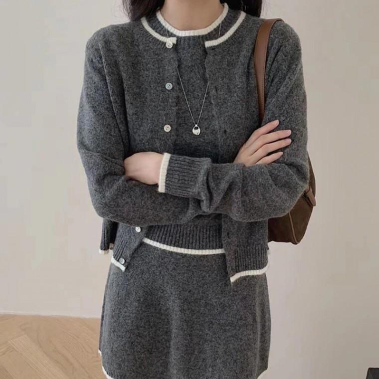 [위드기프트] 청순가련 포근 반팔니트앤가디건 세트