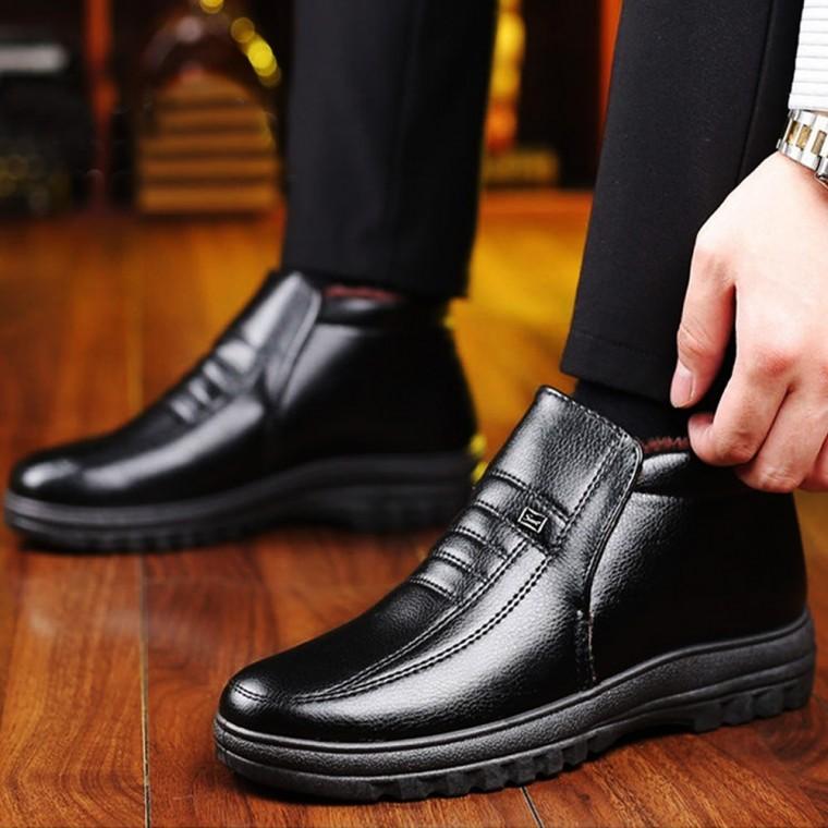 남성 발편한 털안감 겨울부츠 방한화 털신발 구두