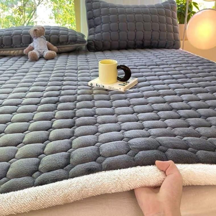 겨울 따뜻한 침대 패드 벨벳 이불 매트리스 150x 200cm 가정용 담요 기모