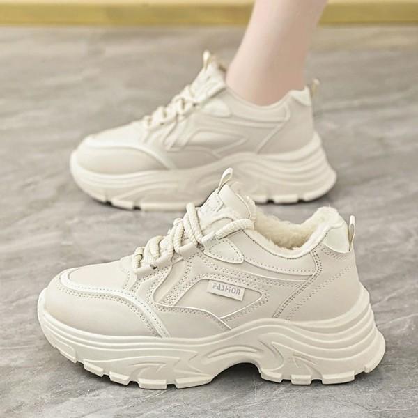여성 2컬러 청키 퍼안감 보온 윈터 스니커즈 LK-M882