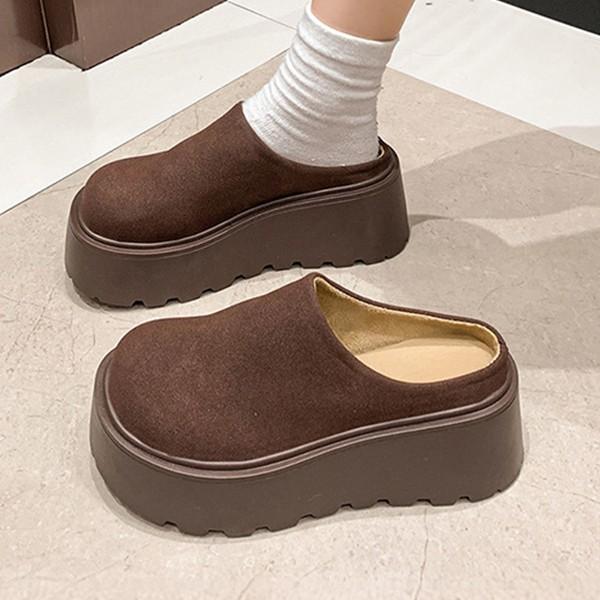 여성 2컬러 하이 플랫폼 통굽 슬리퍼 LK-BLT12