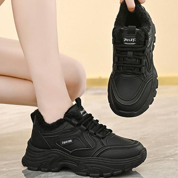 여성 2컬러 청키솔 방한 통굽 기모 스니커즈 LK-M882