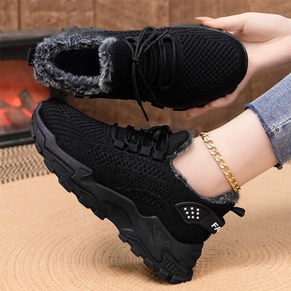여성 빅사이즈 퍼 니트 메쉬 청키 스니커즈 LK-TT98