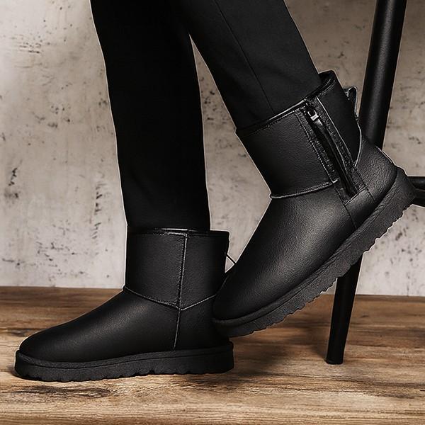 남성 지퍼 백스트랩 방한 겨울 앵클 부츠 ZG5005