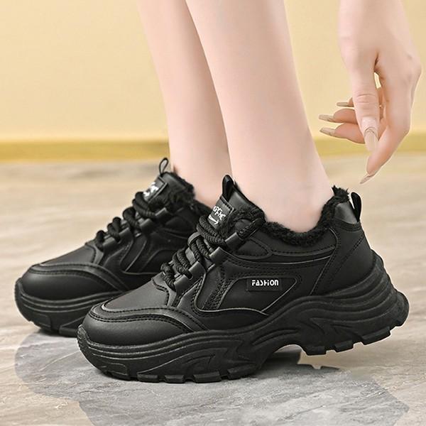 여성 기모 안감 청키 어글리 하이탑 스니커즈 LK-M882