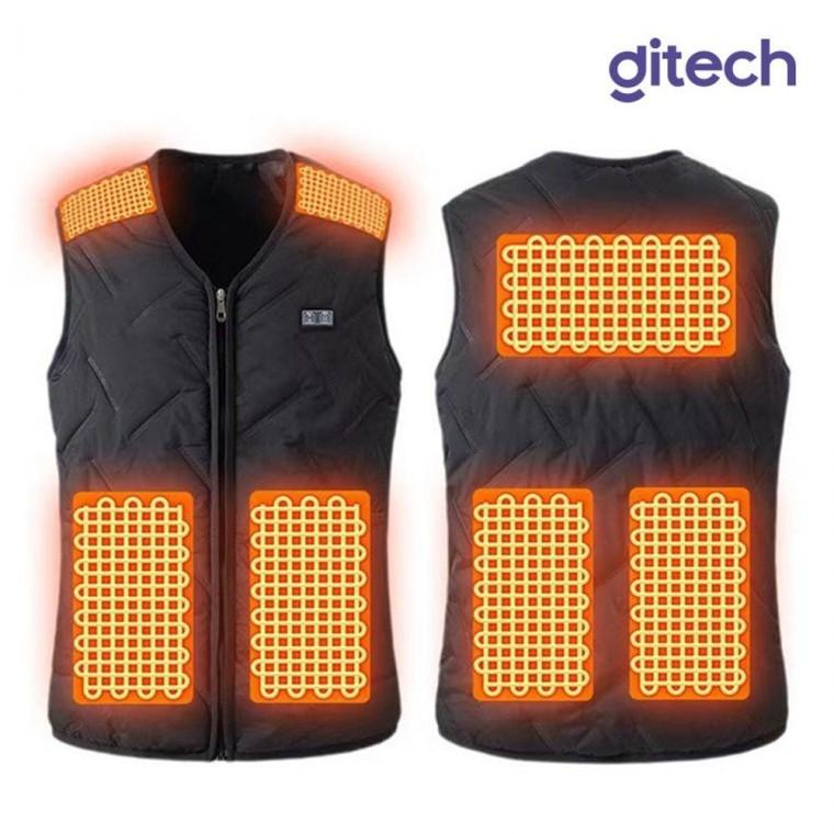 디테크 V넥 캠핑 보온 발열 온열 열선 usb 패딩 조끼 낚시 골프 기모