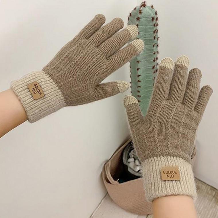 (포워드테크) 스마트폰 남녀공용 겨울 기모 방한 터치 커플 니트 장갑