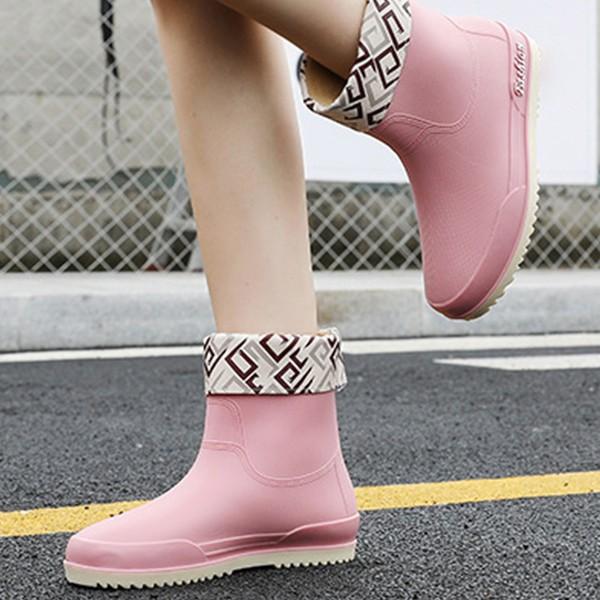 여성 3컬러 미니멀 아웃솔 숏 기모 레인부츠 TAIN26