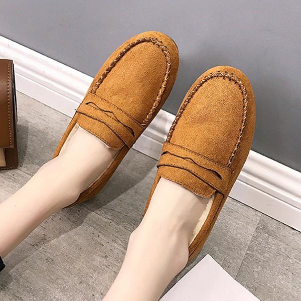 여성 4컬러 기모 스티치 스웨이드 단화 ZG8891-2