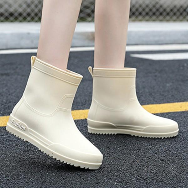 여성 3컬러 패턴 라이닝 방한 기모 레인부츠 TAIN26