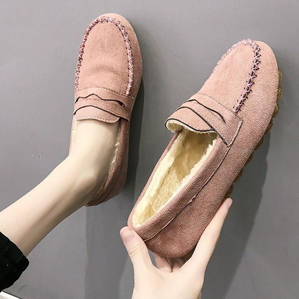 스티치 기모 여성 스웨이드 4컬러 단화 ZG8891-2