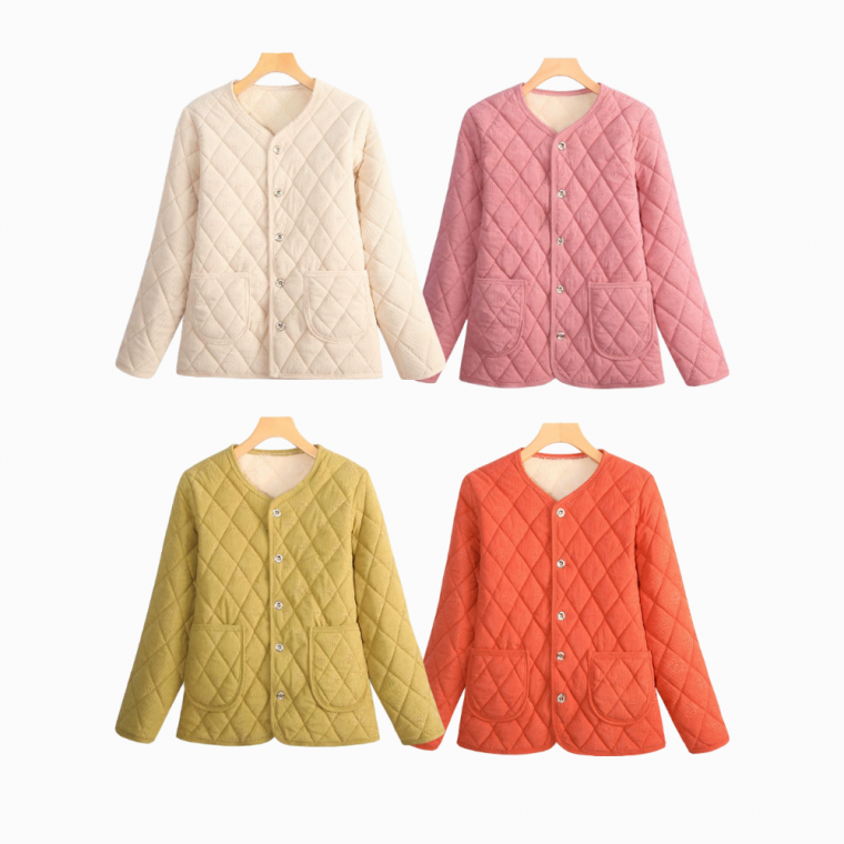 [신속배송] 인기템 엄마 아줌마 할머니 양털 빵빵 누빔 자켓 3컬러