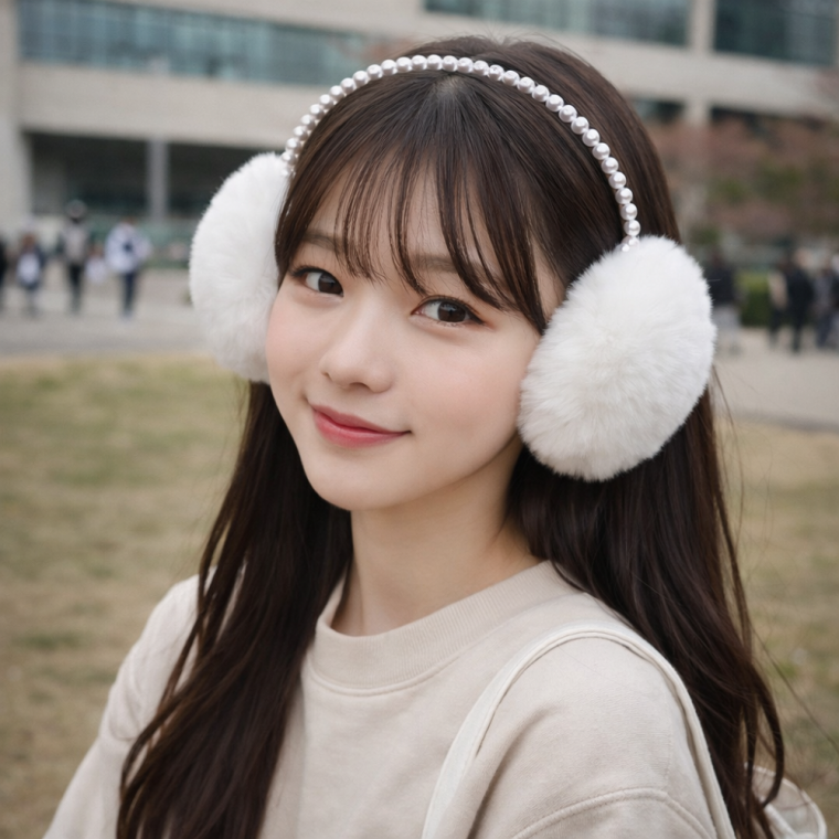 겨울 방한 진주 퍼 귀마개 이어워머