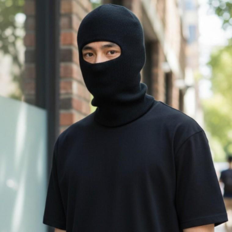 겨울 방한 니트 복면 바라클라바 (블랙) 안면마스크 비니 방한모