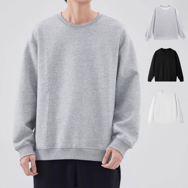 오버핏 따뜻한 기모티 겨울 맨투맨티 베이직 데일리