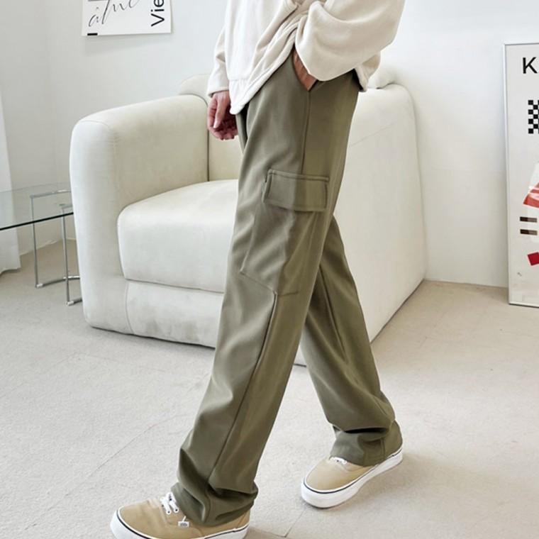 남성 남자 밴딩 바지 캐주얼 빅사이즈 큰사이즈 데일리 가을 겨울 주머니 포켓 포인트 카고 기모 팬츠