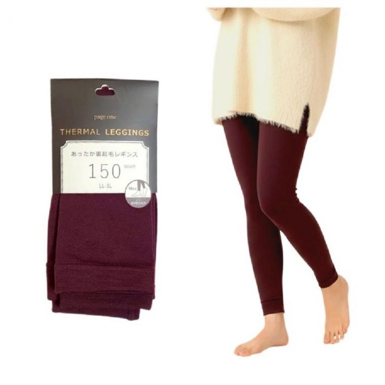 일본직수입 150D 기모 레깅스 와인 LL-3L