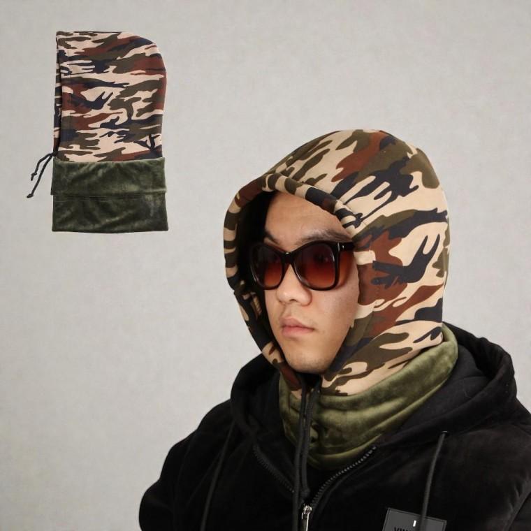 겨울 방한 극세사 넥워머 밀리터리 후드넥워머 보온 후드모자