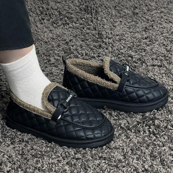 여성 2컬러 다이아 퀼팅 보아퍼 버클 단화 LK-U294