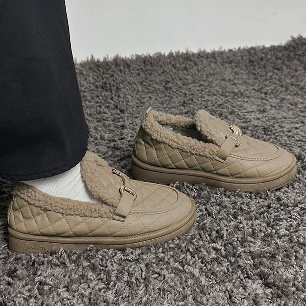 보아퍼 버클 여성 2컬러 다이아 퀄팅 단화 LK-U294