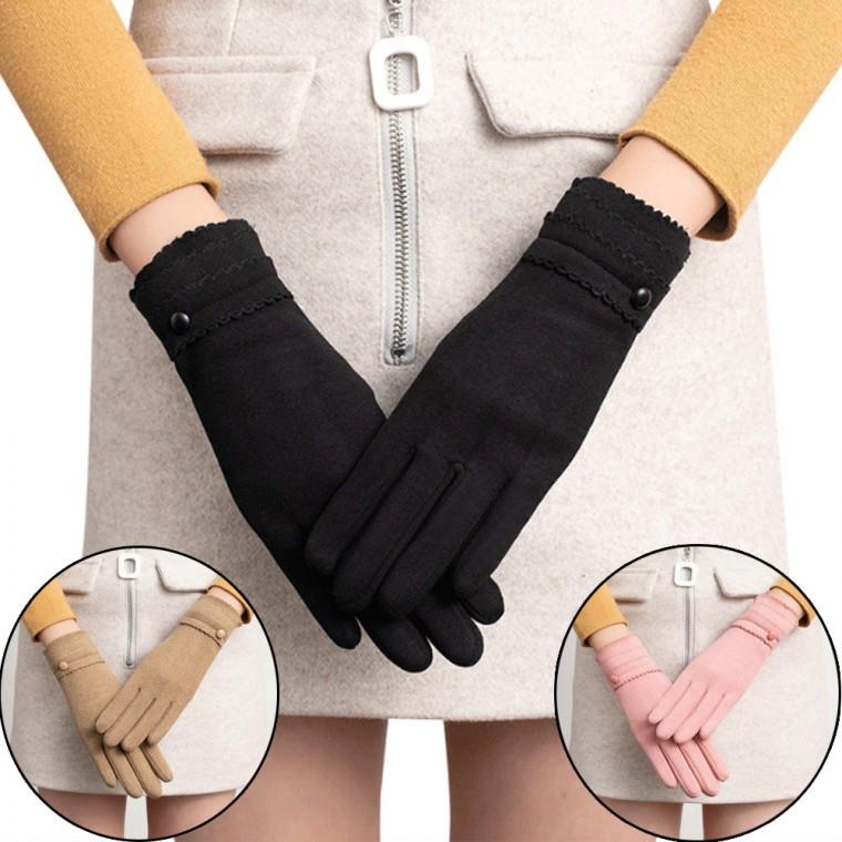 세련된 안감 부드러운퍼 디자인 터지 보온성 여성장갑