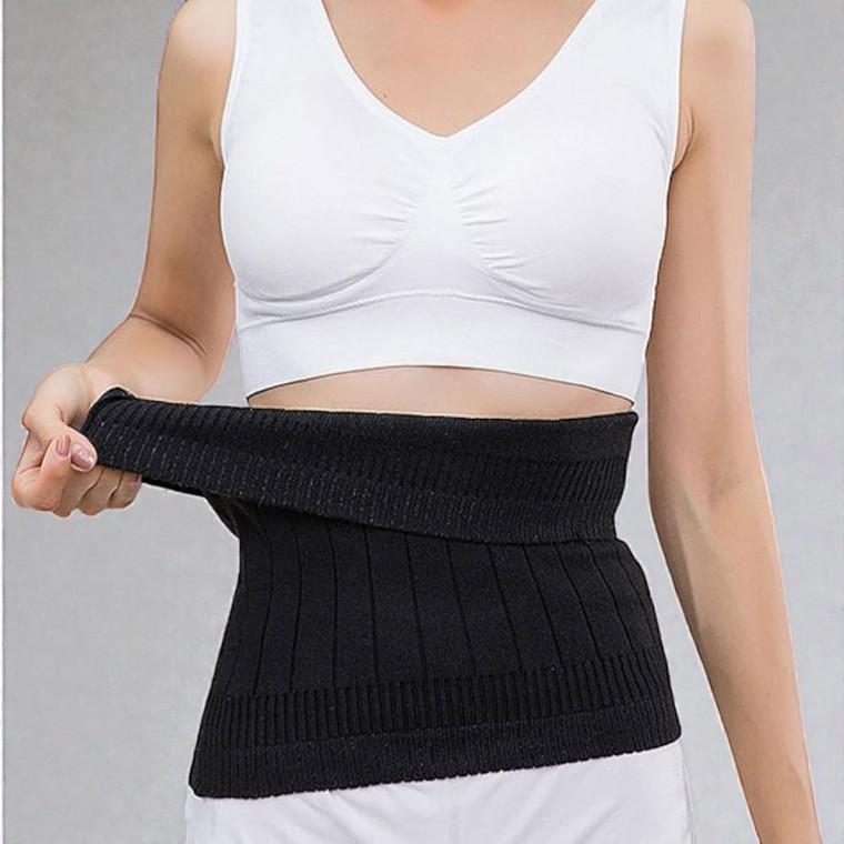 (블랙) 기모안감 니트 보온 허리 복대 방한 허리워머 보호대