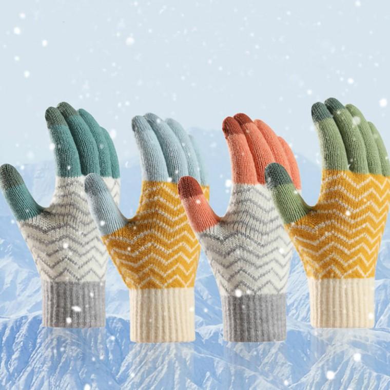 남성 여성 귀여운 스타일 컬러풀 니트 겨울 장갑