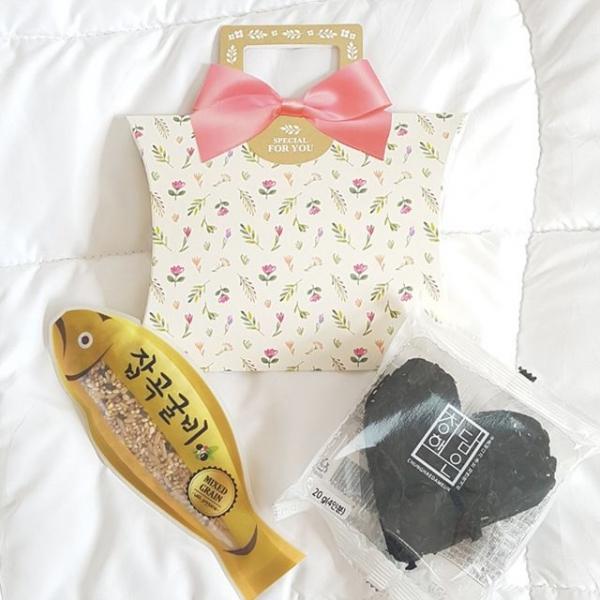 DR80 하트미역1개 잡곡굴비1개(플로랜스반달상자손잡