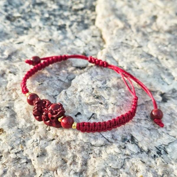 경면주사 비휴 매듭 끈 재물운 액막이 패션 팔찌