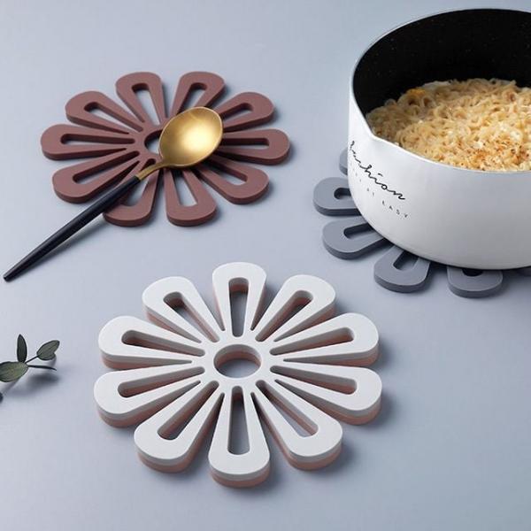 실리콘 플라워 냄비받침 컵받침 단열매트 중형 16.8cm