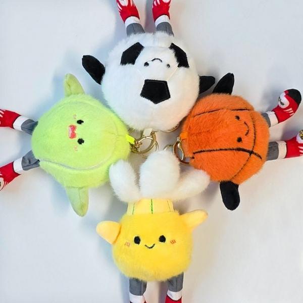 (보리별) 스포츠 볼 인형키링 배드민턴 테니스 축구 농구 운동 공모양 가방고리 단체선물