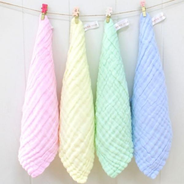 순면 100% 6겹 신생아 유아 소아 컬러 주름 거즈 타올 손수건