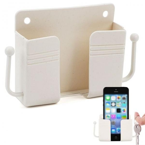 3P 수납 거치대 흰색 걸이 정리 리모컨 핸드폰 열쇠