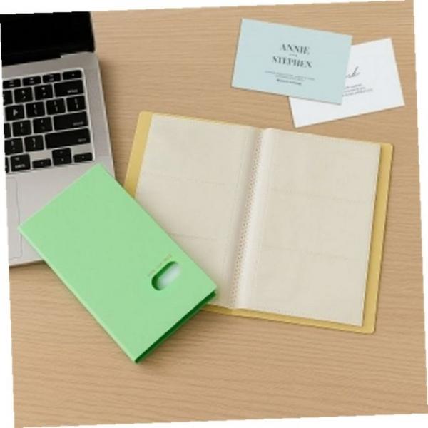 명함수첩 찡긋스마일명함집책포켓카드수첩에메랄드60장