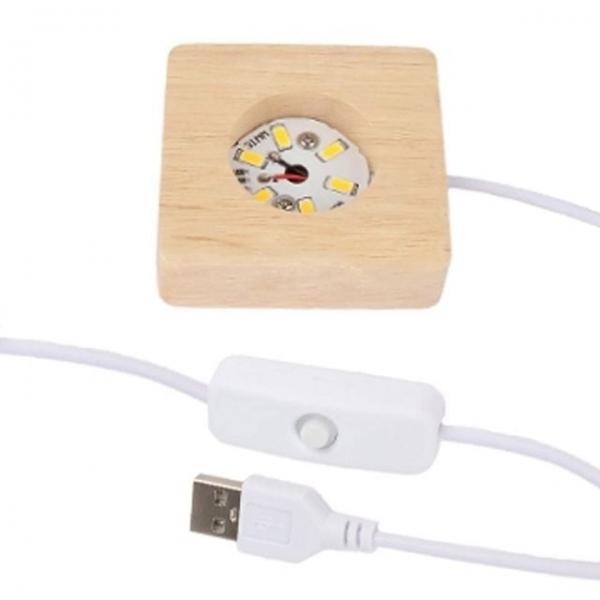 프라모델 LED 원목 베이스 조명 무드등 유선 (소) (YS055)