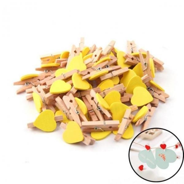 귀여운 하트 나무 클립 50p 서류 문서 정리 사무 집게 클립 문구집게 학교집게 칼라집게 대형 하트