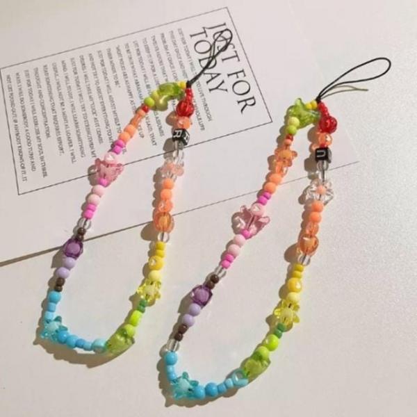 무지개 핸드폰 스트랩 분실방지 손목줄 고리 팔찌 링 스트랩목걸이줄 스마트폰스트랩 손목스트랩 핸드