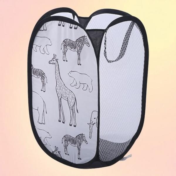 세탁물 바스켓 통기성 접이식 수납 분리 손잡이형