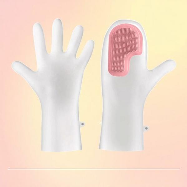 수세미 일체형 편리한 설거지장갑 비닐장갑 기름제거