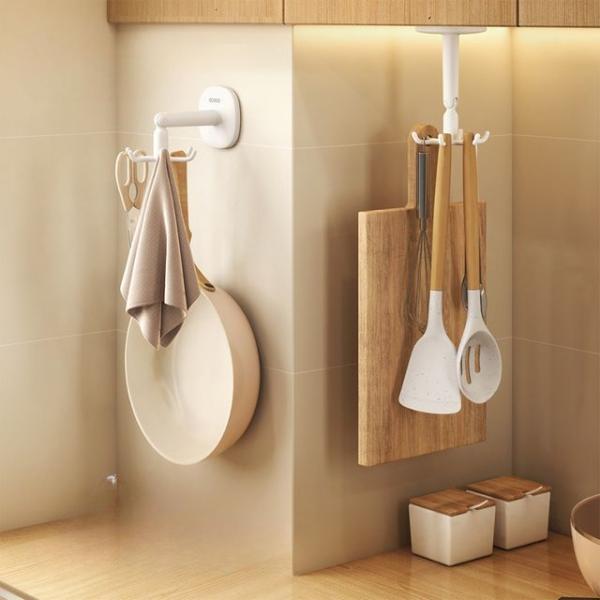 무타공 회전 걸이 주방선반 다용도 벽부착 수납