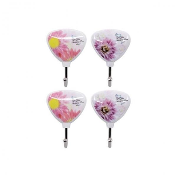 샤워볼부착고리 콘크리트용후크 스텐다목적고리 하트모양행거 부착형벽행거 하트/4p 스텐