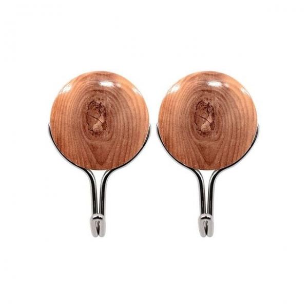 샤워볼부착고리 동그라미후크 우드디자인고리 다용도고정행거 부착형벽행거 대/2p 부착형