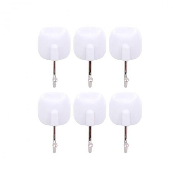 샤워볼부착고리 글루형후크 마스크걸이후크 행주걸이후크 현관문행거 흰색/6p 벽면
