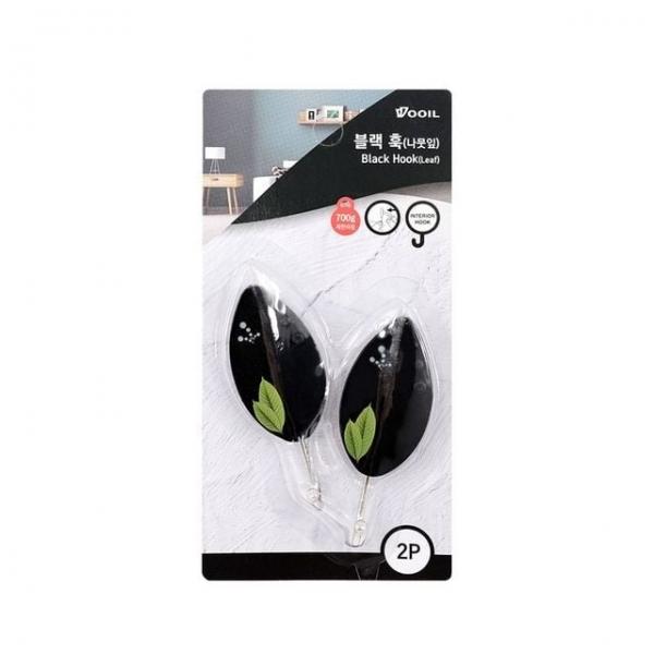 키링접착고리 인테리어훅 다용도걸이 후크행거 클리어행거 검정/2p 주방