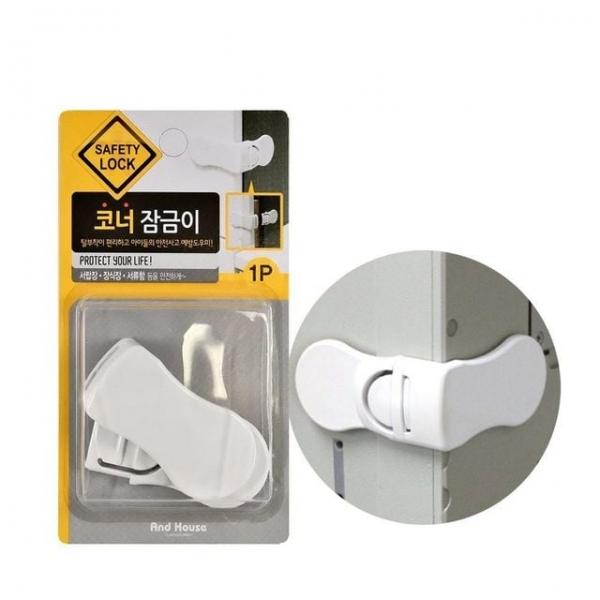 옷장코너잠금장치 열림방지보호대 아이보호안전장치 서랍잠금장치 도어잠금 1p
