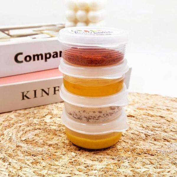 식품보관통 냉장고 식품 분류수납 잘보이는용기 소스밀폐통 70ml 2p