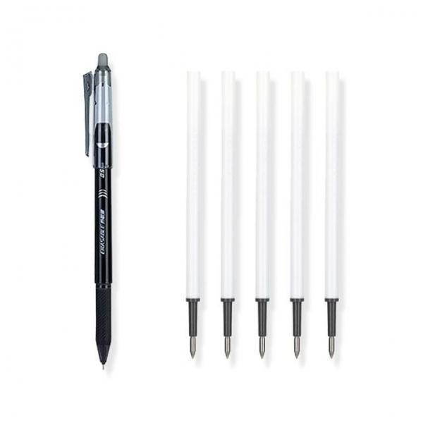 초등중성펜 학생 초등 펜홀더디자인 잉크보호 부드러운볼펜 심포함 검정