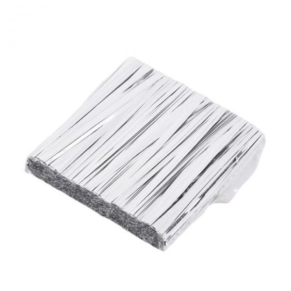 쿠키포장끈 선물 쿠키 다용도 깔끔한이미지 대용량빵끈 은색 10cm 800p