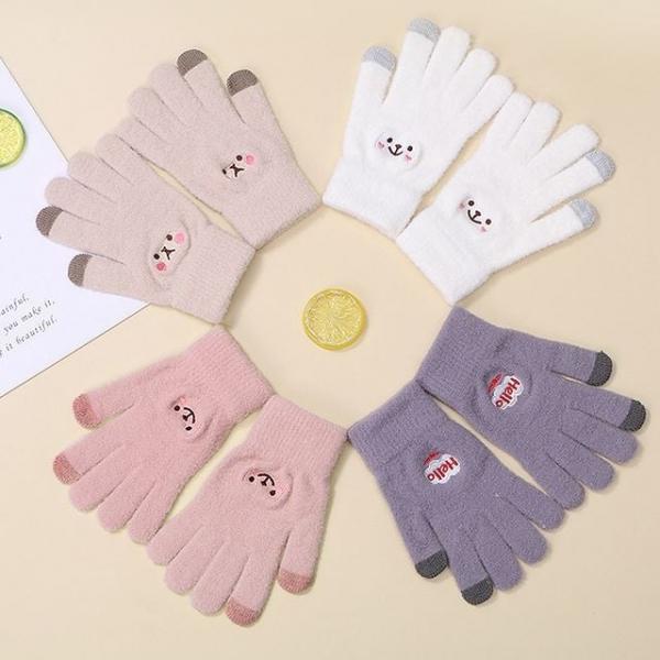 큐티스마트장갑 스마트폰터치 손가락 캐릭터 기모